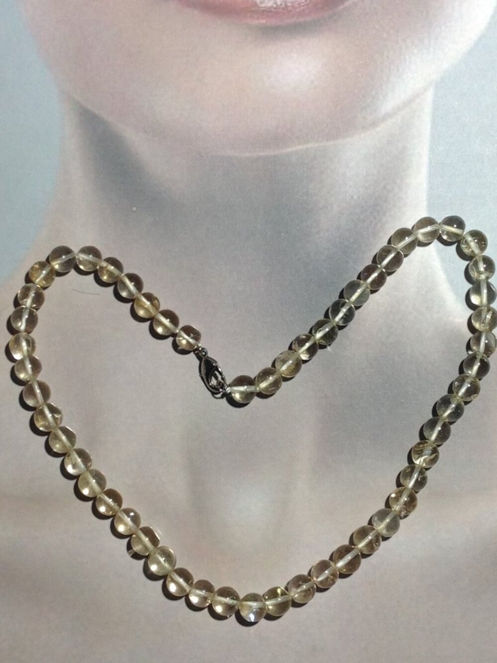 Rutile Yellow Quartz Beads Necklace.